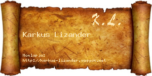 Karkus Lizander névjegykártya